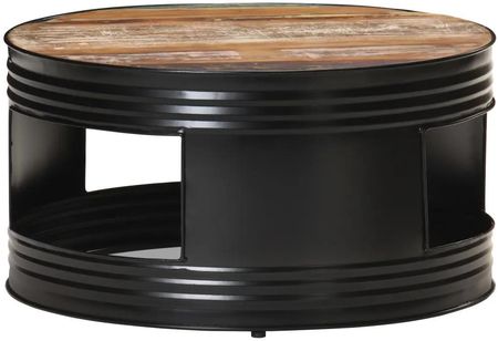 vidaXL Stolik Kawowy Czarny 68X68X36cm Lite Drewno Z Odzysku 321934 - zdjęcie 3