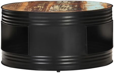 vidaXL Stolik Kawowy Czarny 68X68X36cm Lite Drewno Z Odzysku 321934 - zdjęcie 5