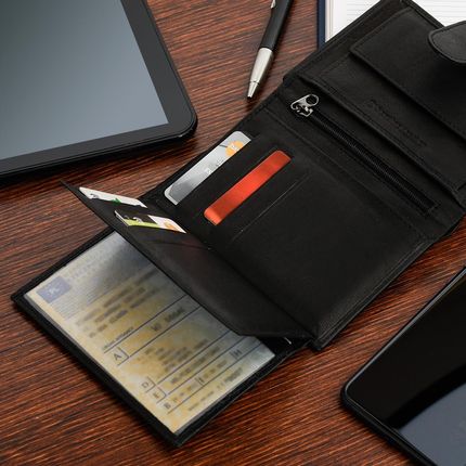 Męski portfel skórzany czarny klasyczny RFiD Beltimore P96 - zdjęcie 6