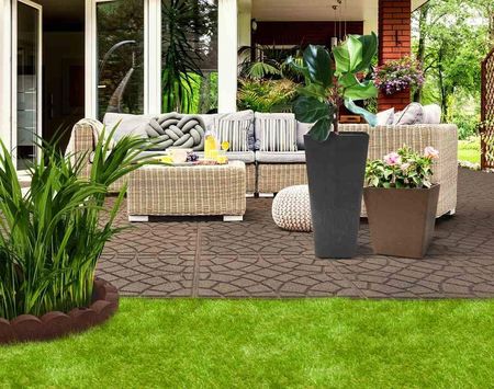 MULTYHOME OBRZEŻE ECO PALISADA OGRODOWA KOTWY BRĄZOWY 120CM EU5000001 - zdjęcie 5