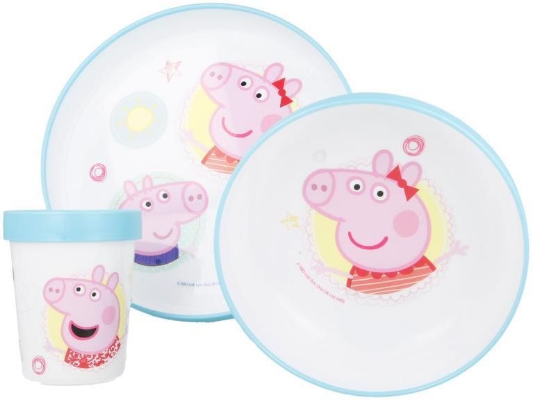 Peppa Pig Świnka Peppa Zestaw Śniadaniowy 3W1 Talerz Miseczka Kubek