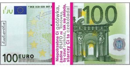 Kostiumowo.pl - CZEKOLADA MLECZNA BANKNOT 100 EURO 100g - zdjęcie 2
