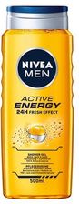 Zdjęcie Nivea Men Active Energy 24 h Fresh Effect Żel pod prysznic do ciała, twarzy i włosów z dodatkiem kofeiny 500ml - Lubin