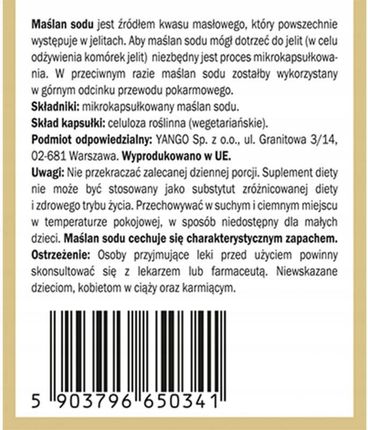 Yango Maślan sodu 90 kaps. - zdjęcie 2