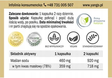 Yango Maślan sodu 90 kaps. - zdjęcie 3