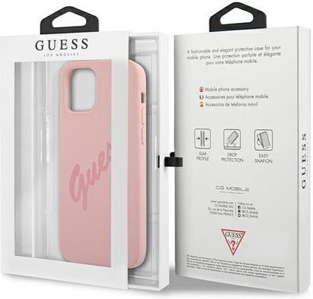 Guess Etui GUHCP12LLSVSPI Apple iPhone 12 Pro Max różowy/pink hardcase Script Vintage - zdjęcie 2