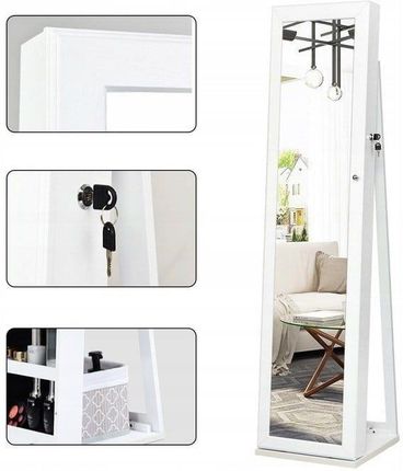 Costway Szafka na biżuterię z lustrem (HW64484WH) - zdjęcie 3