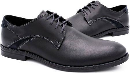 Eleganckie buty męskie 253LU czarne - zdjęcie 2