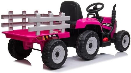 Lean Cars Traktor Na Akumulator Z Przyczepą Xmx611 Różowy - zdjęcie 4