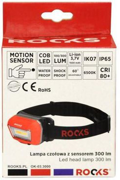 Rocks Lampka Czołówka Led Z Sensorem Ruchu 300Lm OK033000 - zdjęcie 2
