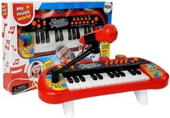 Zdjęcie Lean Toys Keyboard Pianinko 24 Klawisze Usb Mikrofon Czerwony - Krosno Odrzańskie