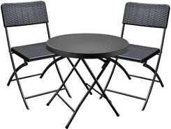 Zdjęcie Merkury Market Komplet stół okrągły + 2 krzesła czarne - Legnica