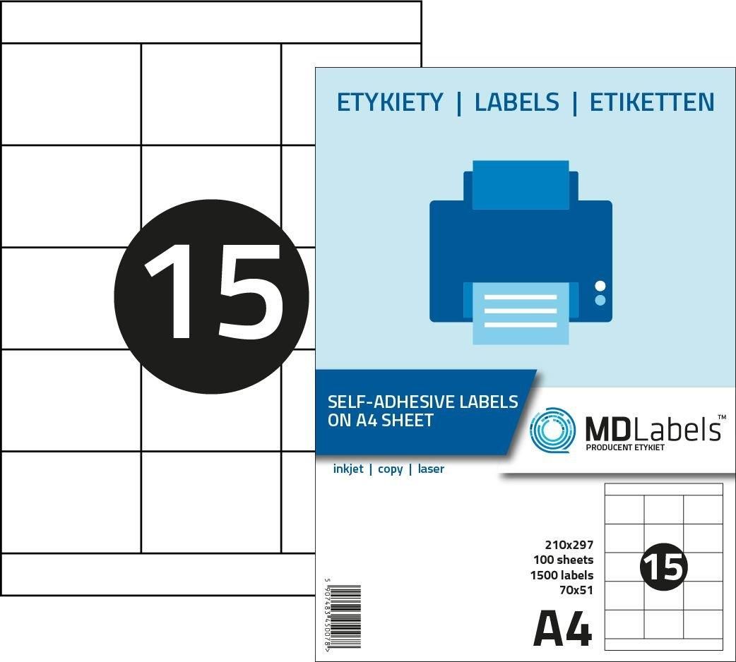 Drukarka Etykiet Md Labels Etykiety Naklejki Samoprzylepne 70X51Mm Na