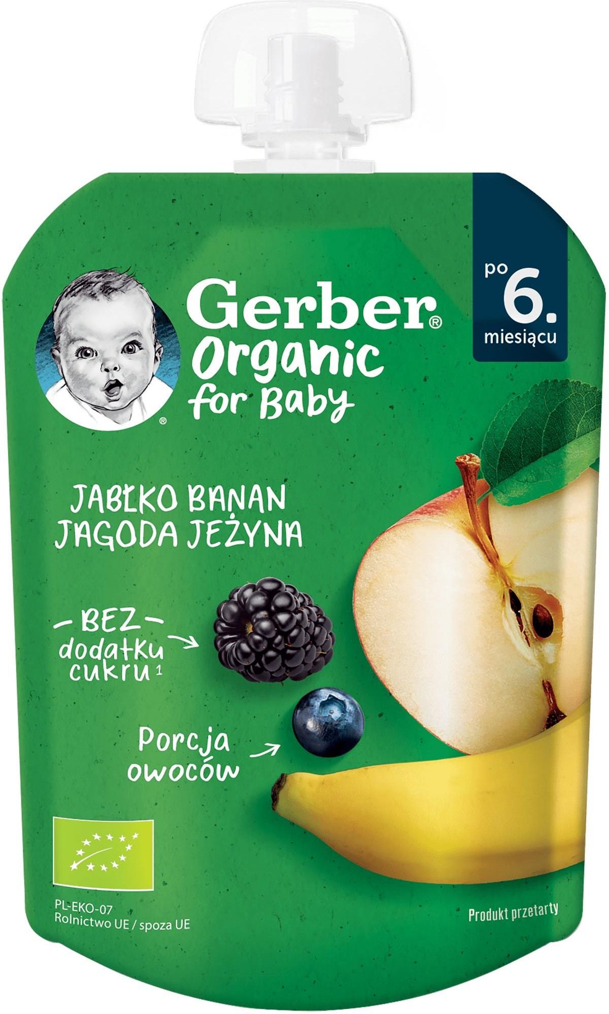 Gerber Organic Deserek W Tubce Jab Ko Banan Jagoda Je Yna Dla Niemowl T