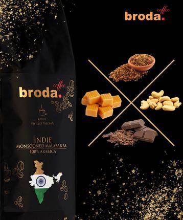 BRODA COFFEE INDIE Monsooned Malabar AA 100% Arabica • 500g - zdjęcie 3