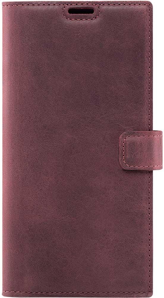 Surazo Etui na telefon ze skóry naturalnej Wallet case Nubuk Burgund do