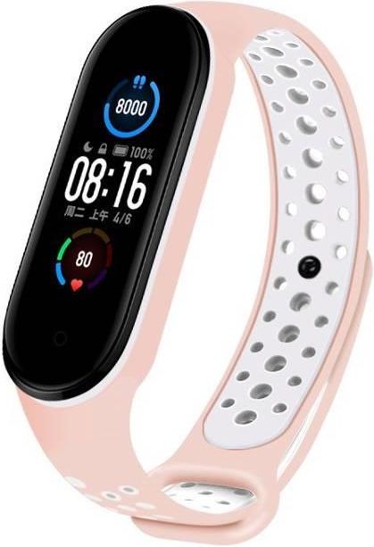 Hurtel Zamienna silikonowa opaska pasek do Xiaomi Mi Band 5 Dots różowo