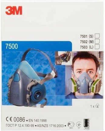Maska Półmaska 3M Serii 7500 3M 7503 Eu silikon - zdjęcie 3