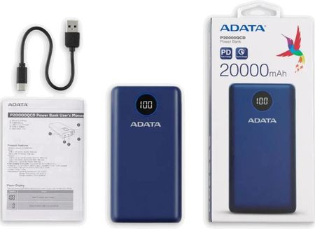 ADATA P20000QCD 20000mAh Granatowy (AP20000QCDDGTCDB) - zdjęcie 2