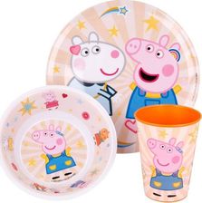 Peppa Pig Zestaw Naczyń Z Melaminy Talerzyk Miska Kubek Ceny i