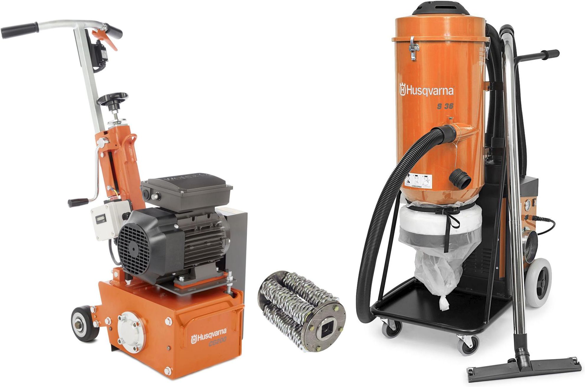 Zdjęcie Husqvarna Elektryczna Frezarka Podłogowa Cg200 E + Frez Tct Z Bębnem Odkurzacz Hus 967662401+543040224+967663807 - Opatowiec