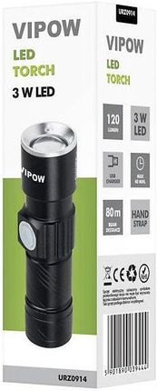 Vipow Latarka Diodowa Z Możliwością Ładowania 3W Led Urz0914 - zdjęcie 3
