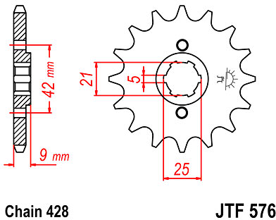 Części motocyklowe Jt Zębatka Napędowa Jt Przód 428 Jtf576 19