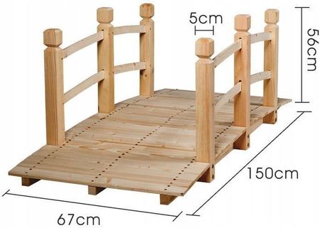 Costway Drewniany mostek ogrodowy 150cm (OP2959NA) - zdjęcie 3