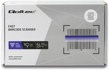 Qoltec Laserowy Czytnik Kodów Kreskowych 1D | Usb Biały - zdjęcie 2