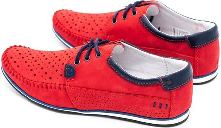 Buty męskie mokasyny 875 lato czerwone - zdjęcie 5