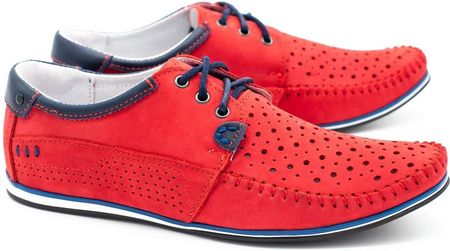 Buty męskie mokasyny 875 lato czerwone - zdjęcie 4