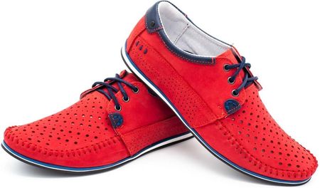 Buty męskie mokasyny 875 lato czerwone - zdjęcie 2