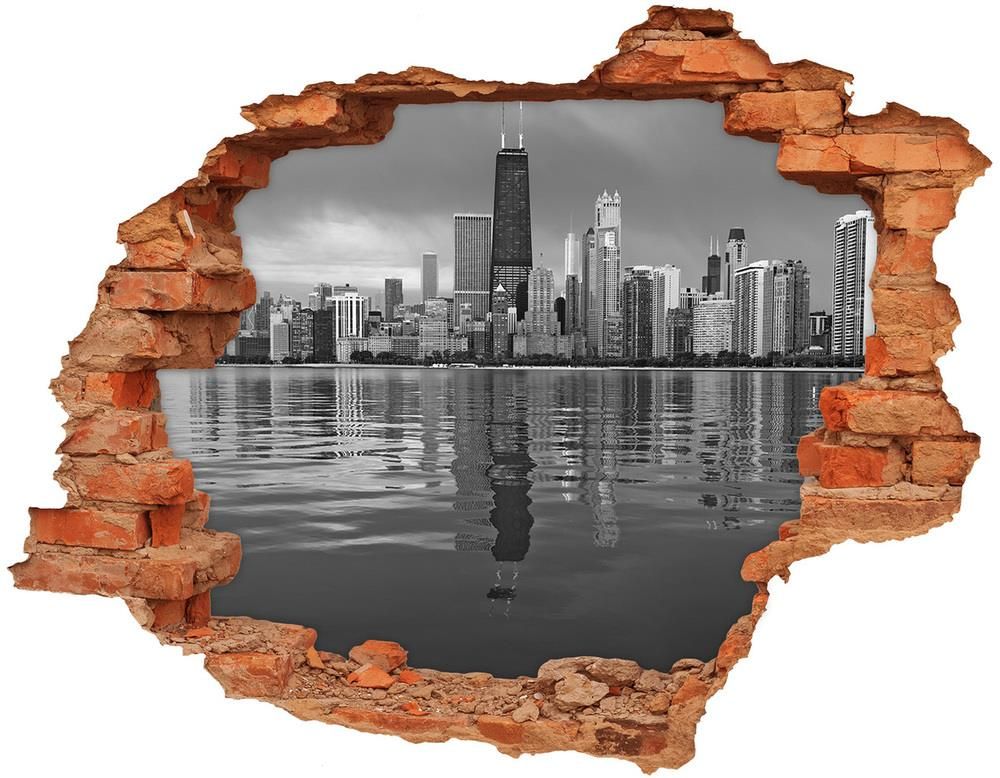 Wallmuralia Pl Fototapeta Dziura Na Cian D Naklejka Chicago