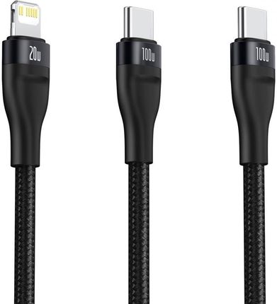 Baseus BASEUS KABEL USB-C FLASH SERIES 2W1 / LIGHTNING, 100W, 1.2M () CZARNY (26894) - zdjęcie 6