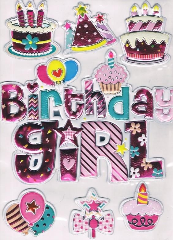 Zdjęcie Mk Trade Wypukłe Naklejki Birthday Girl - Będzin