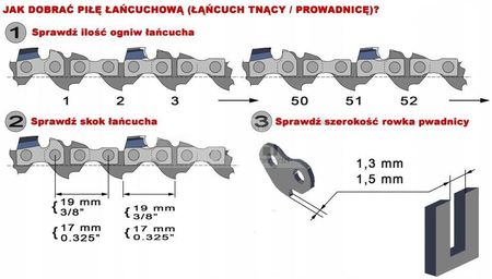 Tagred Prowadnica 16 2 Łańcuchy Do Piły 3/8 1,3Mm 56 Ta1153Dopiłypilarki - zdjęcie 3