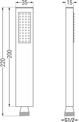 Mexen R-02 Rączka Prysznicowa 1-Funkcyjna Grafit 79500-66 - zdjęcie 2