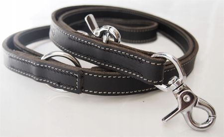 Trixie Smycz Skórzana Regulowana Rustic Heartbeat 2M Czarna - zdjęcie 2