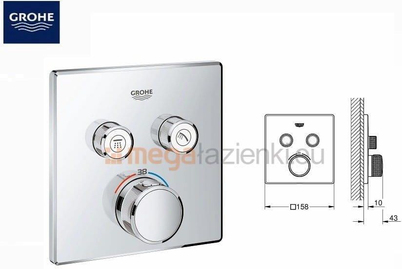 Zestaw Prysznicowy Grohe Grohtherm Smart Control Kwadratowa