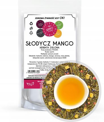 Herbata zielona Sencha Słodycz Mango - 50g - zdjęcie 3