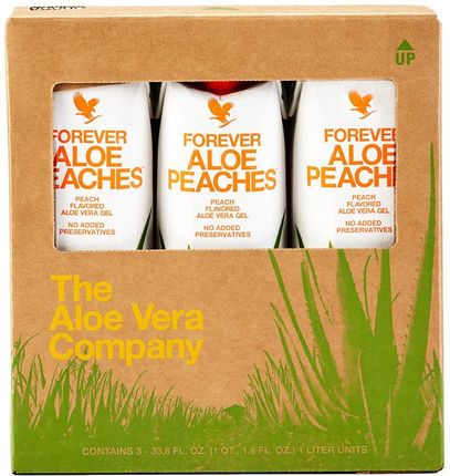 Trójpak Forever Aloe Peaches™. Trójpak (3 x 1 litr) nektaru z miąższem z liści aloesu o smaku brzoskwiniowym wzbogacony witaminą C (7773) - zdjęcie 2