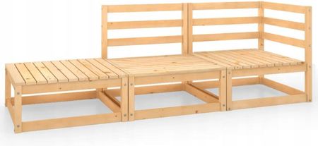 vidaXL Zestaw mebli Ogrodowych Lite Drewno  Sosnowe  3-Cz. 3075469