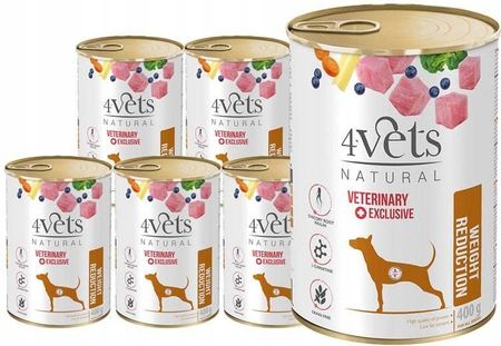 Dolina Noteci 4Vets Natural Dog Weight Reduction 6X400G - zdjęcie 2