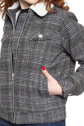 Lee Wool Check Sherpa Jk Khaki L56Xvlmh - zdjęcie 5
