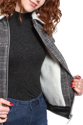 Lee Wool Check Sherpa Jk Khaki L56Xvlmh - zdjęcie 3