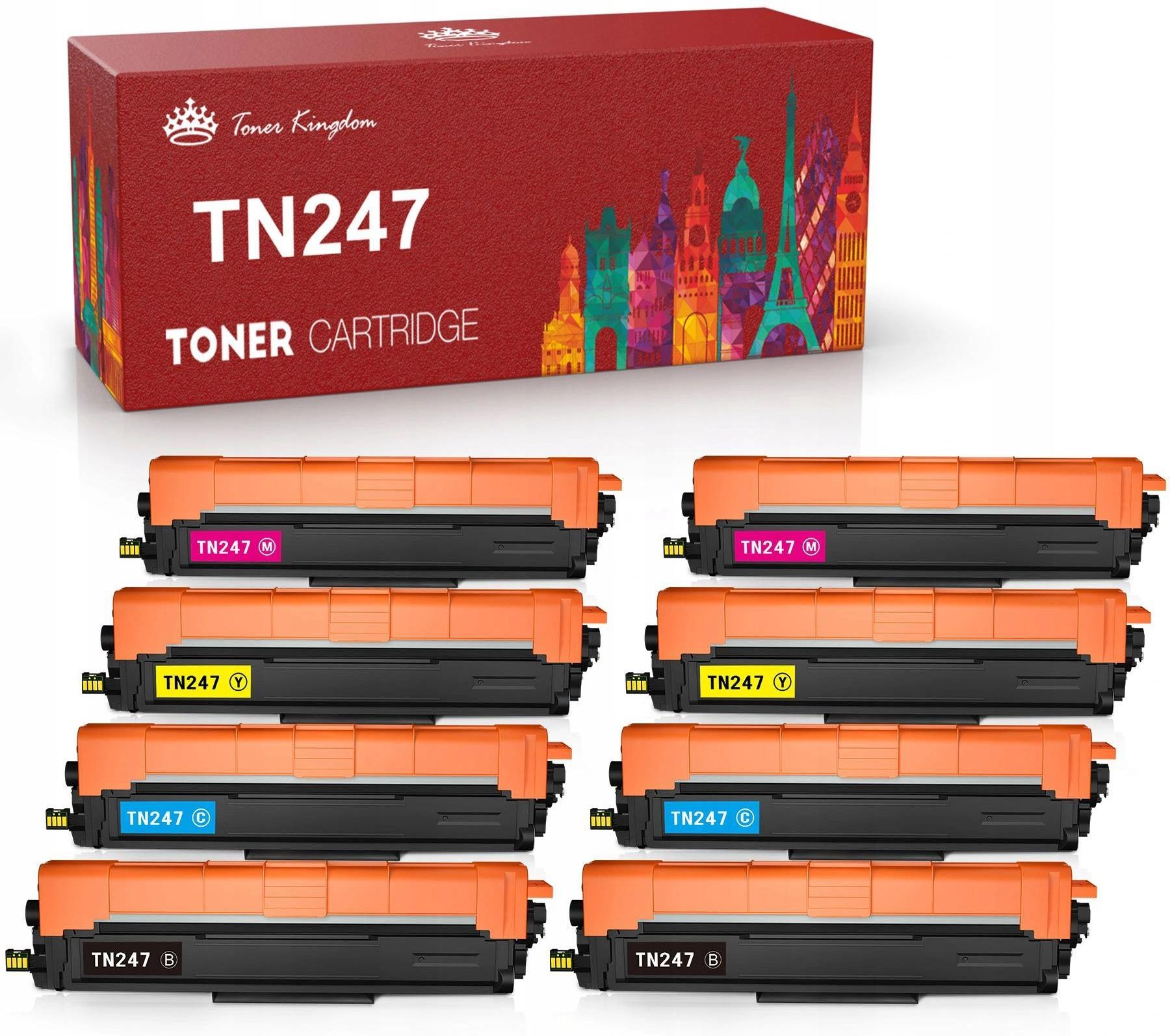 TONER KINGDOM 8X TONERY CMYK TN247 TN243 DO BROTHER DCP L3510CDW