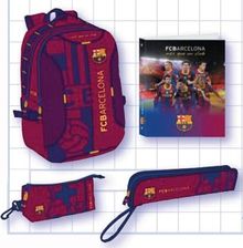 komplet plecak 2 x piórnik segregator FC Barcelona - zdjęcie 1