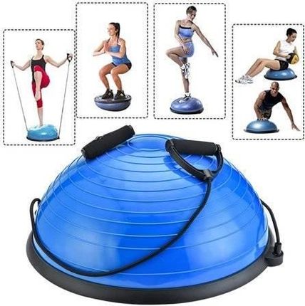 Półpiłka trener równowagi + pompka + linki 58cm szara - zdjęcie 3
