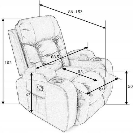Mebel Elite Fotel Rozkładany Z Funkcją Masażu Box Czarny - zdjęcie 4