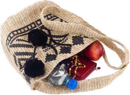 Słomiany worek beżowo-niebieski Cavaldi BAG-LB-06 CREAM - zdjęcie 4